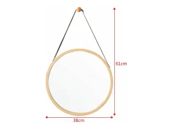 Helloshop26 Espejo De Pared|Espejo-Espejo de pared con marco de bambú 35 cm 03_0007893 Marru00f3n