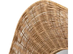 Les Tendances Espejo de pared cuadrado PALIA de ratán natural – Ø 102 cm Beige