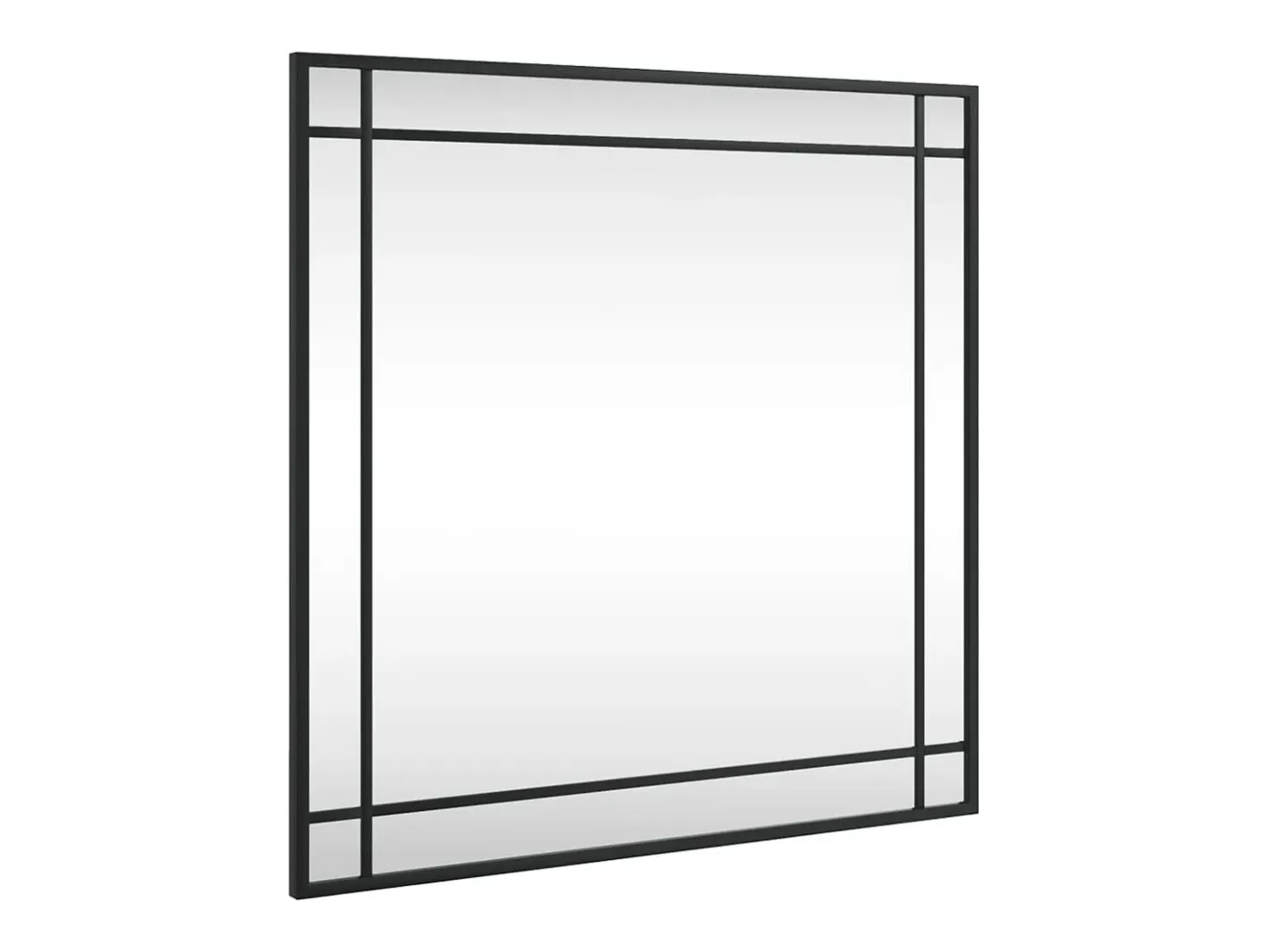 New Espejo de pared cuadrado de hierro 60x60 cm ES652808 Negro