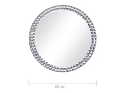Sale Espejo de pared de 60 cm Cristal templado Plateado