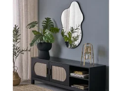 Sale MSO Espejo de pared de aluminio cepillado de 56 x 90 cm Ely Negro