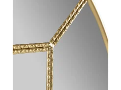 Discount Les Tendances Espejo de pared de diseño redondo KALY en metal - Ø 73 cm Dorado