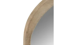 Les Tendances Espejo de pared de madera maciza de mango claro Liray L 60 cm Beige
