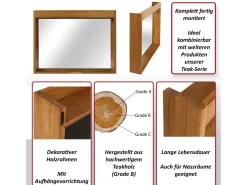 MCW Espejo De Pared|Espejo-Espejo de pared de teca -M75 Marru00f3n