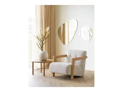 Les Tendances Espejo De Pared|Espejo-Espejo de pared DEVONPORT de metal con forma orgánica (ancho 70 x alto 100 cm) Plateado