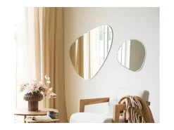 Les Tendances Espejo De Pared|Espejo-Espejo de pared DEVONPORT de metal con forma orgánica (ancho 70 x alto 100 cm) Plateado