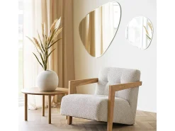 Les Tendances Espejo De Pared|Espejo-Espejo de pared DEVONPORT de metal con forma orgánica (ancho 50 x alto 50 cm) Plateado