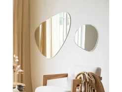 Les Tendances Espejo De Pared|Espejo-Espejo de pared DEVONPORT de metal con forma orgánica (ancho 50 x alto 50 cm) Plateado