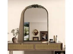 Fativo Espejo de pared para decoración de sala de estar - 60,5 x 5 x 91,6 cm, espejo de arco vintage para baño, chimenea, entrada 91,6 x 60,5 cm Dorado Clearance