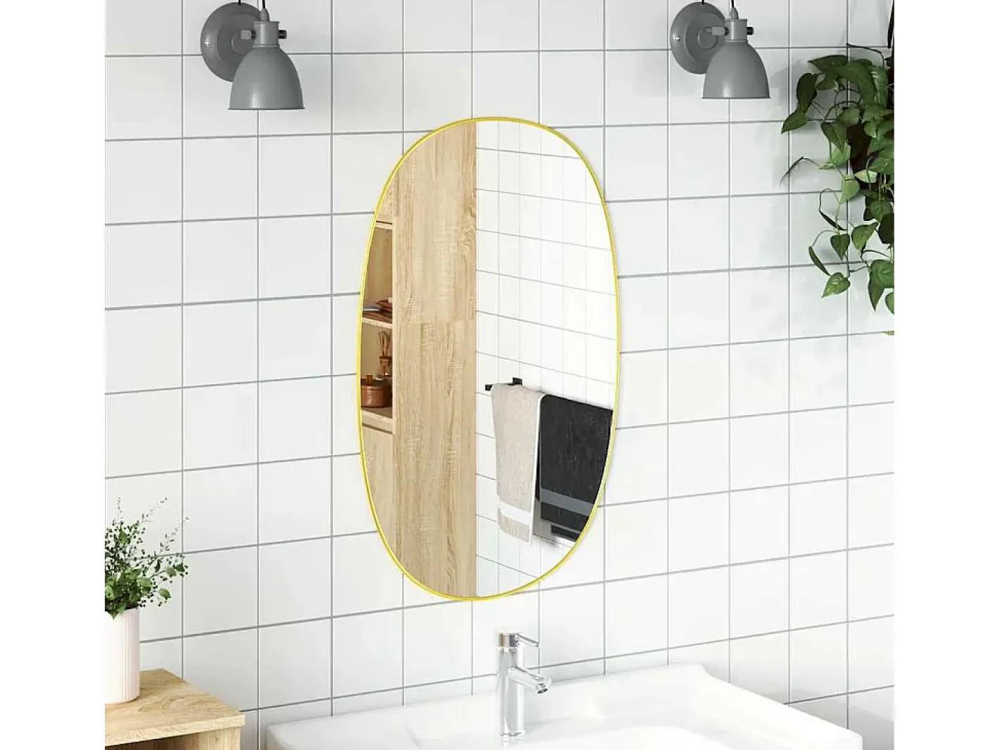 Espejo De Pared|Espejo-Espejo de pared 70x45 cm Dorado