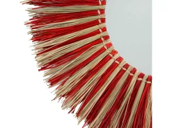 THINIA HOME Espejo de Pared en Algas Marinas Redondo Meer Ø76cm Rojo