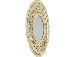 THINIA HOME Espejo De Pared|Espejo-Espejo de Pared en Algas Marinas Redondo Bask Natural Ø55cm Beige