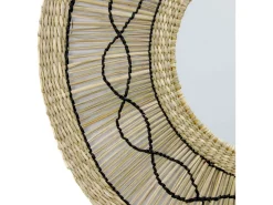 THINIA HOME Espejo De Pared|Espejo-Espejo de Pared en Algas Marinas Redondo Bask Natural Ø55cm Beige