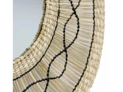 THINIA HOME Espejo De Pared|Espejo-Espejo de Pared en Algas Marinas Redondo Bask Natural Ø55cm Beige