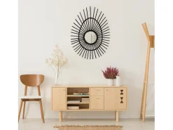 Online THINIA HOME Espejo de Pared en Ratán Ovalado Deko 80cm Negro