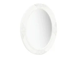 New Espejo de pared estilo barroco 50x60 cm Blanco