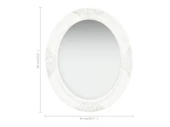 New Espejo de pared estilo barroco 50x60 cm Blanco