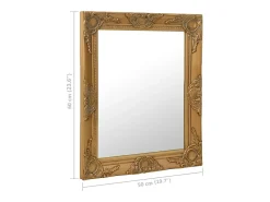 Espejo de pared estilo barroco 50x60 cm Dorado Online