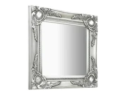 Espejo de pared estilo barroco 40x40 cm Plata Plateado Clearance