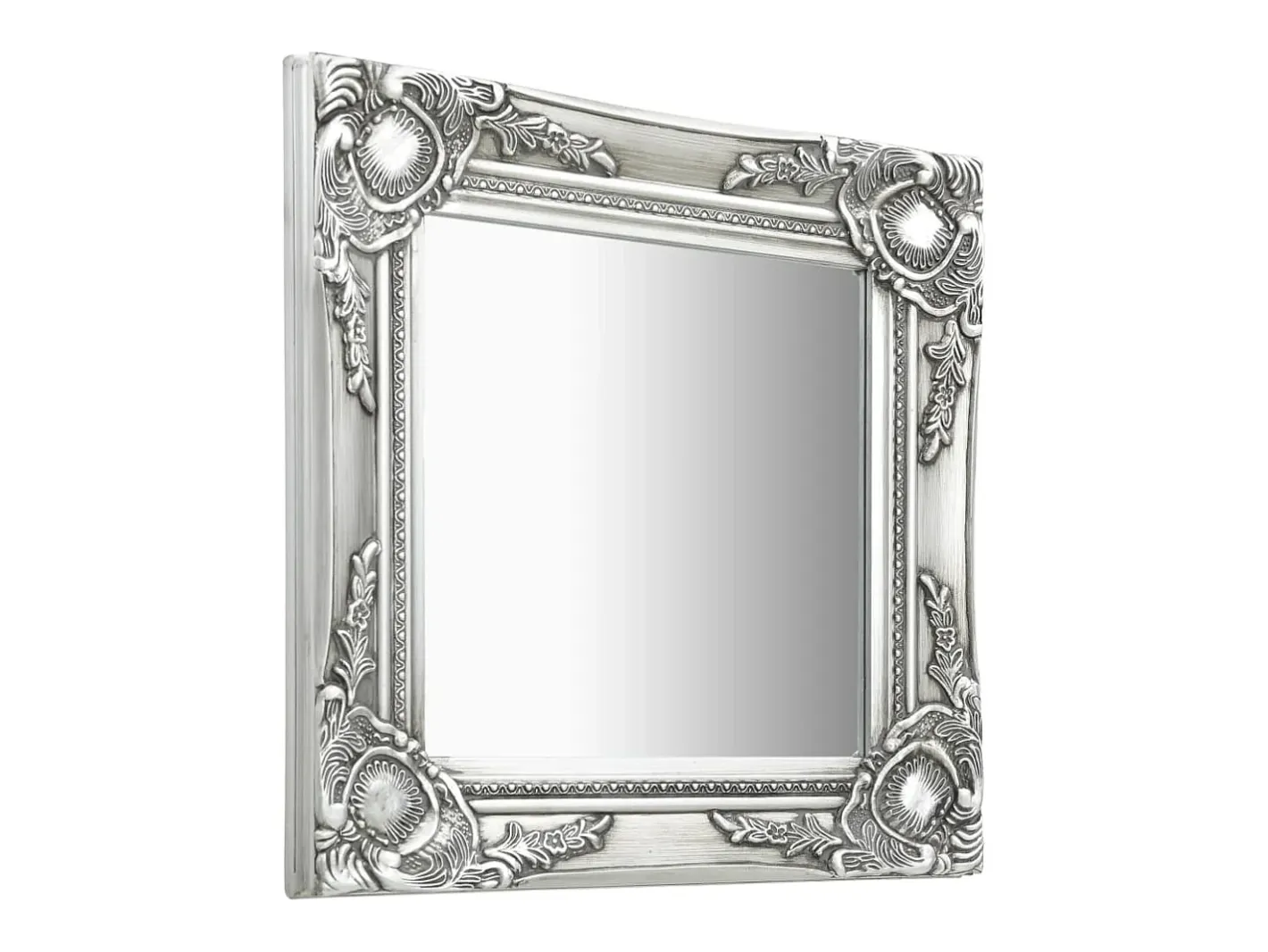 Espejo de pared estilo barroco 40x40 cm Plata Plateado Clearance