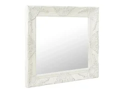 Clearance Espejo de pared estilo barroco 60x60 cm Blanco