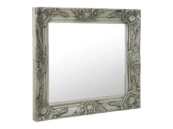 Best Espejo de pared estilo barroco 60x60 cm Plata Plateado