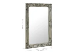 Espejo de pared estilo barroco 50x80 cm Plata Plateado Best
