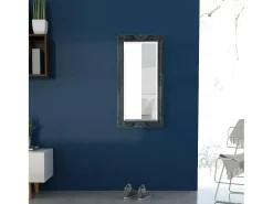 Espejo de pared estilo barroco 100x50 cm Negro Outlet