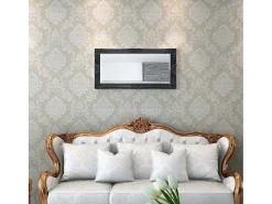 Espejo de pared estilo barroco 100x50 cm Negro Outlet