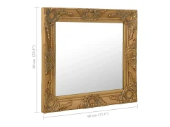 Espejo De Pared|Espejo-Espejo de pared estilo barroco 60x60 cm Dorado