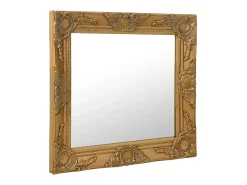 Espejo De Pared|Espejo-Espejo de pared estilo barroco 60x60 cm Dorado
