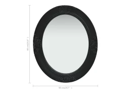 Espejo De Pared|Espejo-Espejo de pared estilo barroco 50x60 cm Negro