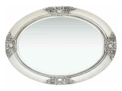 Espejo de pared estilo barroco 50x70 cm Plata Plateado