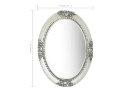 Espejo de pared estilo barroco 50x70 cm Plata Plateado