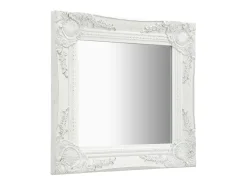 Espejo De Pared|Espejo-Espejo de pared estilo barroco 40x40 cm ES342150 Blanco