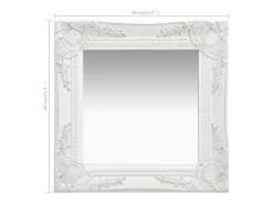 Espejo De Pared|Espejo-Espejo de pared estilo barroco 40x40 cm ES342150 Blanco