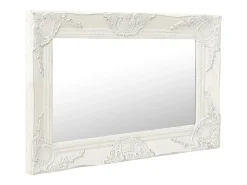 New Espejo de pared estilo barroco 60x40 cm ES250671 Blanco