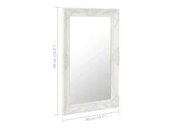 Espejo de pared estilo barroco 50x80 cm ES104955 Blanco Hot
