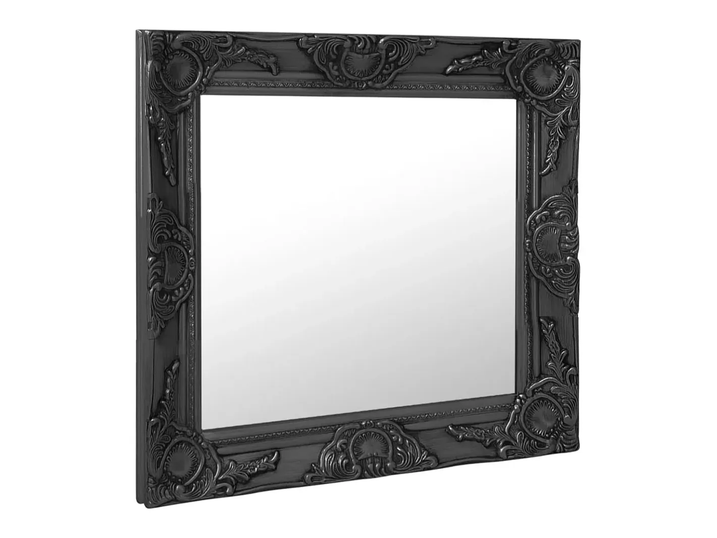 Espejo De Pared|Espejo-Espejo de pared estilo barroco 60x60 cm Negro
