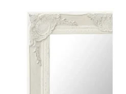 Clearance Espejo de pared estilo barroco 60x60 cm ES435492 Blanco