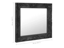 Espejo De Pared|Espejo-Espejo de pared estilo barroco 50x50 cm Negro