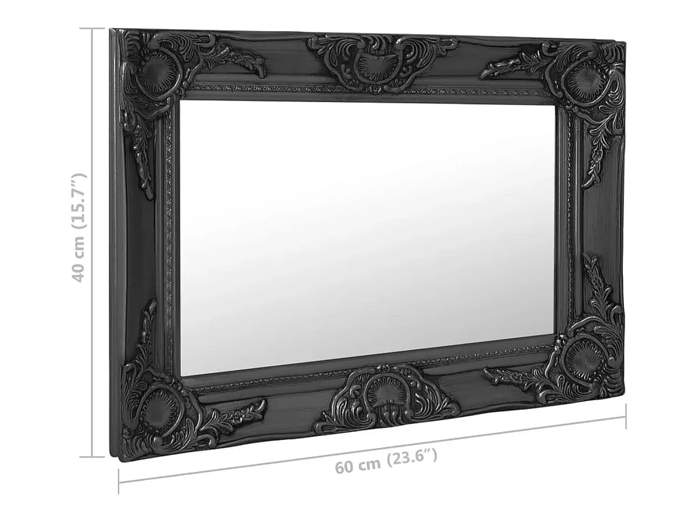 Best Espejo de pared estilo barroco 60x40 cm Negro