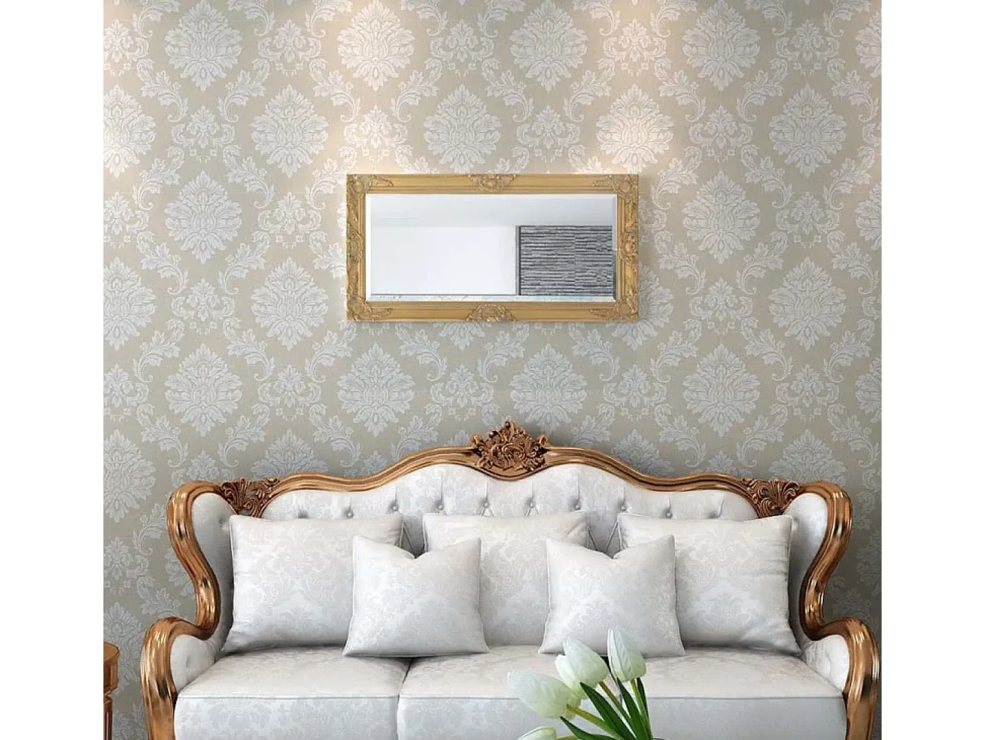 Espejo de pared estilo barroco 100x50 cm Dorado Discount