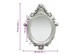 Outlet Espejo de pared estilo castillo 56x76 cm ES438882 Plateado