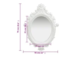 Espejo De Pared|Espejo-Espejo de pared estilo castillo 56x76 cm ES613790 Blanco