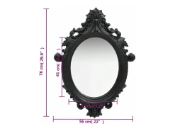 Sale Espejo de pared estilo castillo 56x76 cm ES329531 Negro