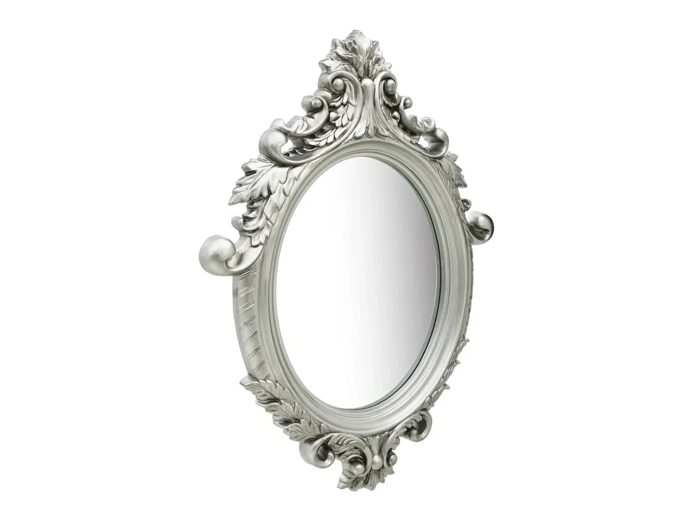 Espejo de pared estilo castillo 56x76 cm Plata Plateado Best