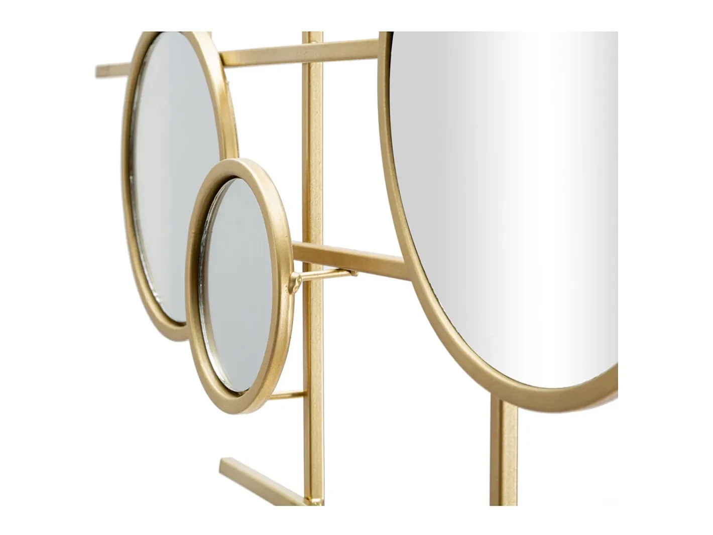 Espejo De Pared|Espejo-Espejo de pared geométrico con múltiples espejos redondos 117x61cm Gloxy Dorado