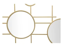 Espejo De Pared|Espejo-Espejo de pared geométrico con múltiples espejos redondos 117x61cm Gloxy Dorado