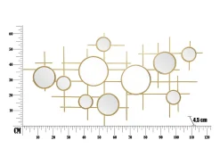 Espejo De Pared|Espejo-Espejo de pared geométrico con múltiples espejos redondos 117x61cm Gloxy Dorado